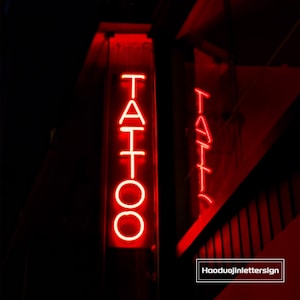 Insegna al neon a LED personalizzata con tatuaggio USB, studio di tatuaggi, salone di bellezza, decorazione fatta a mano, regalo personalizzato, luce notturna, decorazione artistica da parete, insegna aziendale