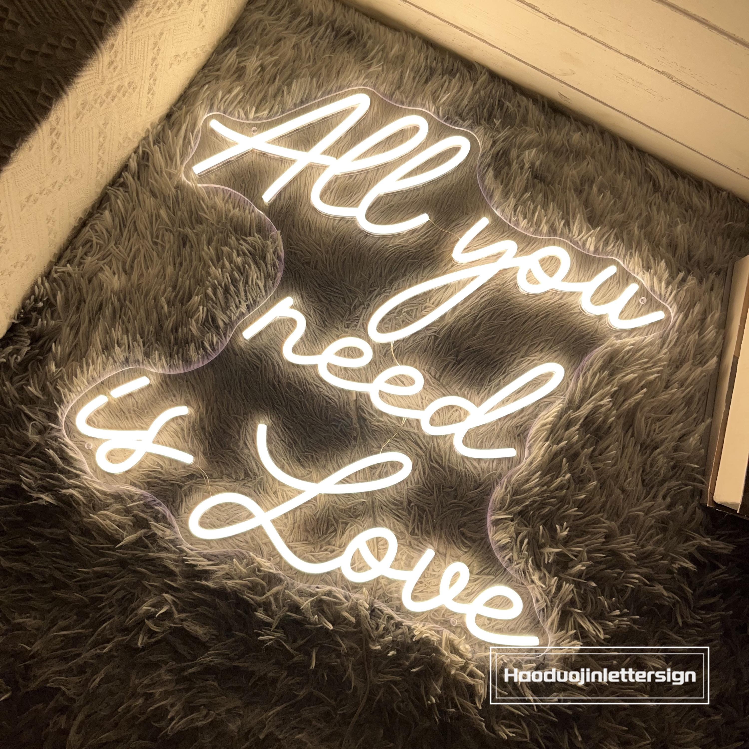 All You Need is Love Neon Sign, Custom Wedding LED Neon Sign Home Wall ...