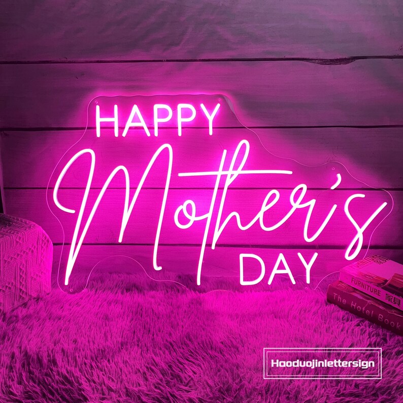Happy Mother's Day LED Neon Sign, Custom Mother's Day Party Backdrop ...