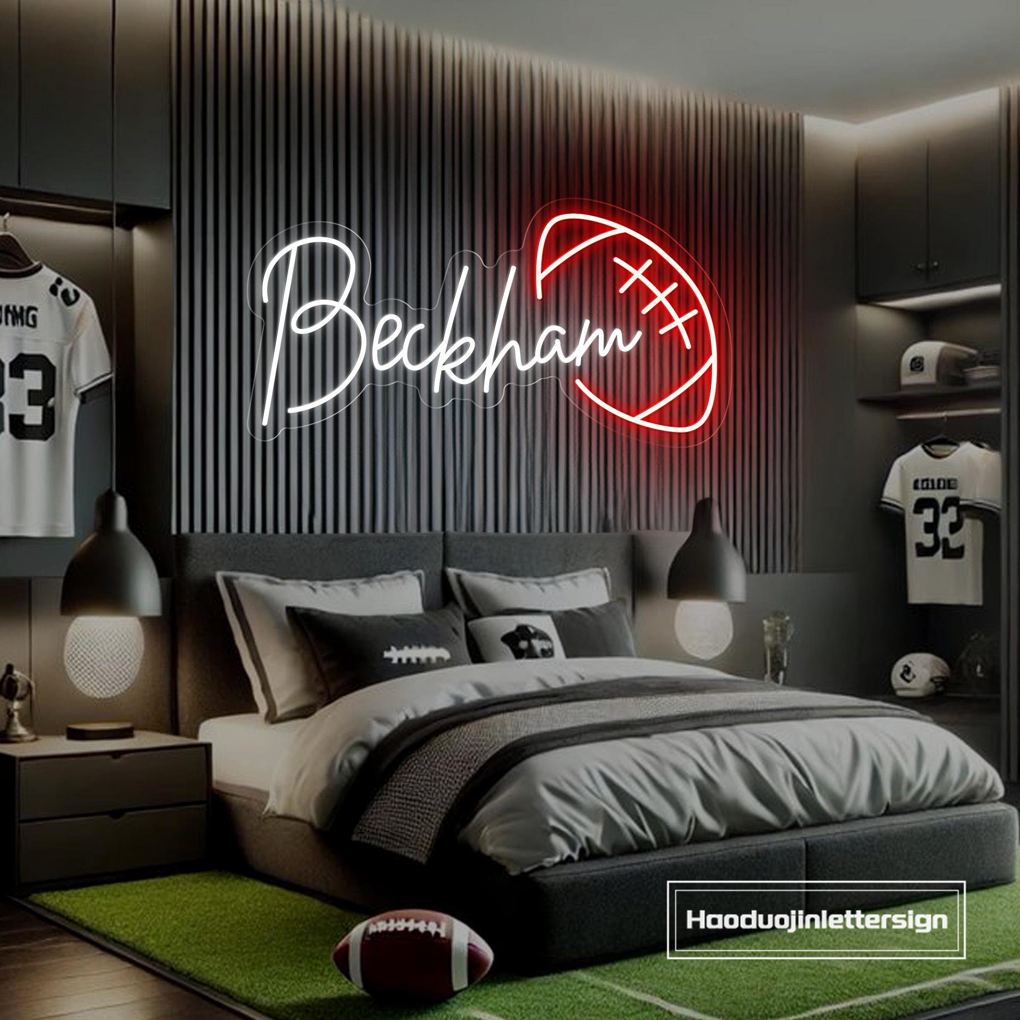 Custom Rugby Name Neon Sign, Football Boy's Bedroom Wall Decor, Basketball Sports Birthday Party Decor,Personalized Christmas Gift for Kids