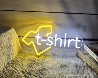 T-shirt Neon Sign: Custom LED Light Decor for Clothing Boutique - Etsy