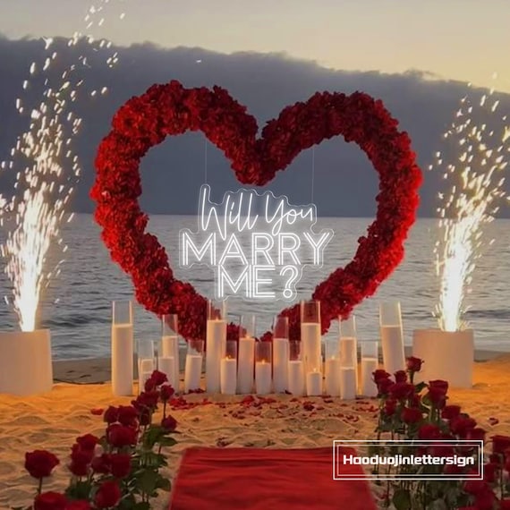 Custom Wedding Proposal Neon Sign: Will You Marry Me? LED Light
