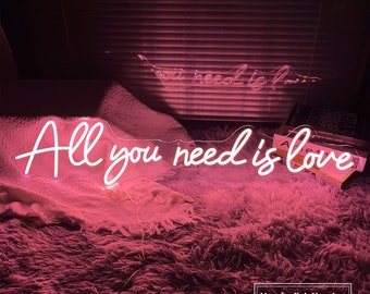 All You Need Is Love Custom LED Neon Sign Light Up Sign Night Light Bedroom Wall Decor Valentine's Day Personalized Gift Wedding Decoration