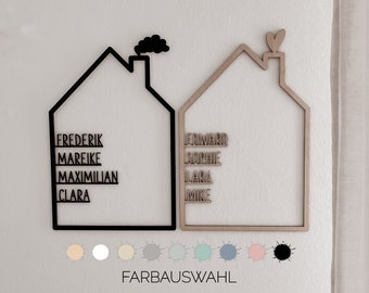 Wooden house with name | Personalized family sign | Housewarming gift | Wedding gift