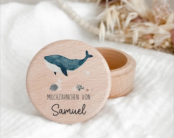 Milchzahndose aus Holz – Zahndose personalisiert, Zahnfee, Erinnerungsdose für Milchzähne, Kinder Geschenk, nachhaltig, HejHanni Motive