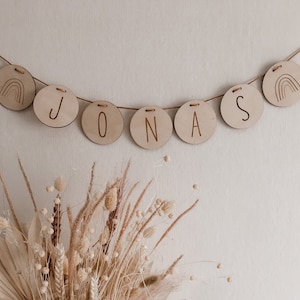 Nursery Bunting | Garland made of wood | name tag | wall decoration | Personalized baby gift