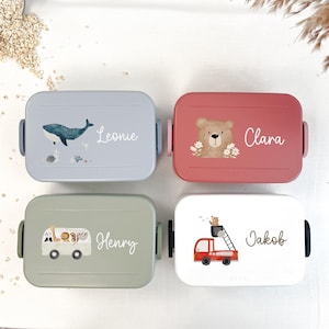 Personalisierte MEPAL-Brotdose – Lunchbox mit Namen, Kindergarten Geschenk, auslaufsicher, mit Trennsteg, nachhaltig, HejHanni Motive