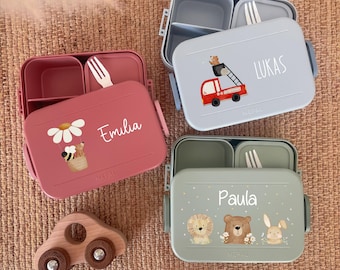 Personalisierte MEPAL-Brotdose – Lunchbox mit Namen, Kindergarten Geschenk, auslaufsicher, Bento-Einsatz, nachhaltig, HejHanni Motive