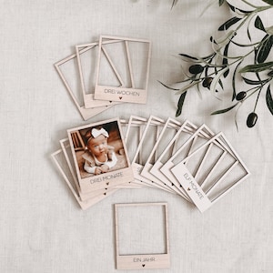 Meilensteinkarten aus Holz | Polaroid-Rahmen | Mein erstes Jahr