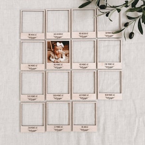 Meilensteinkarten aus Holz | Polaroid-Rahmen | Mein erstes Jahr