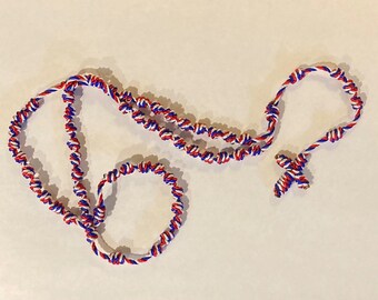Patriotic Rosary in Red/White/Blue Cord