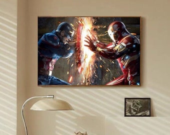 Marvel's Captain America: Civil War Poster Classic movie bedroom art Canvas Poster-unframe-8x12'',12x18''14x21''16x24''20x30''24x36''