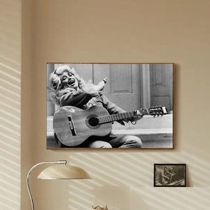 Póster en lienzo de Dolly Parton tocando la guitarra, para dormitorio, con diseño de estrella musical y celebridad, sin marco, 20,3 x 30,5 cm, 35,5 x 53,3 cm, 40,6 x 61 cm, 61 x 91 cm. Múltiples opciones.
