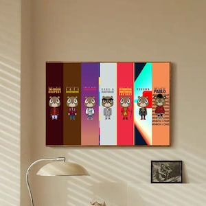 Album di Kanye West "Graduation Bear", Celebrità, Star della musica, camera da letto, poster su tela, senza cornice, 8x12'', 14x21'', 16x24'', 24x36'', scelte multiple