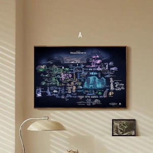 Affiche de carte Hollow Knight Affiche sur toile d'art de chambre à coucher de film classique-sans cadre-8 x 12''14x21''16x24''24x36''choix multiples