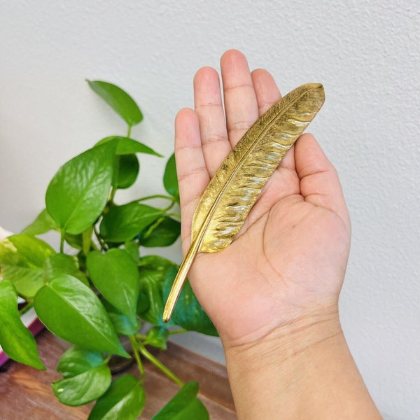 Vintage Huge Feather Brooch 6.5" Pin Miriam Haskell Retro Fashion