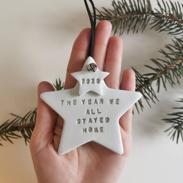 The Year We All Stayed Home Christmas Decoration, Christmas Ornament, Lockdown Christmas Gift, Christmas Tree Decoration, Christmas 2020