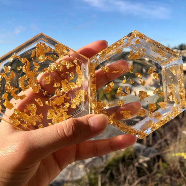 Gold Flake Resin Etsy