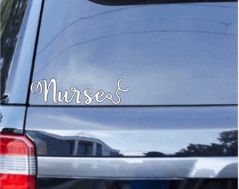 Nurse Car Window Decal/Sticker with FREE APPLICATION KIT- Choose your Own Color. Nurse Sticker. Nurse Gift