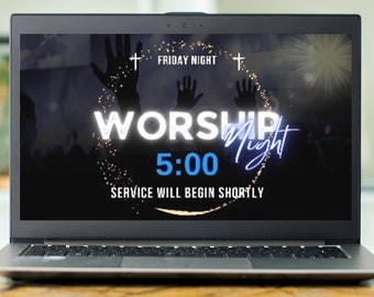 Friday Night Worship Countdown Clock With Music, Online 5 Minute Timer For Livestreams, Facebook, Zoom, Christian Church Service Intro Video