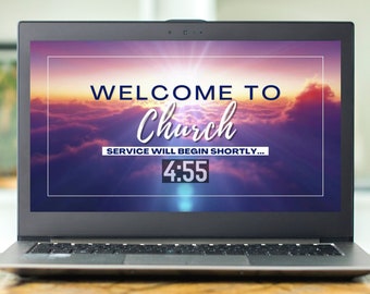 Sky Worship Countdown Clock With Music, Welcome Online 5 Minute Timer For Livestreams, Facebook, Zoom, Christian Worship Service Intro Video