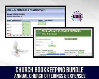 Church Bookkeeping System | Excel Spreadsheet Bundle: Financial Management Tracker (Digital Download)