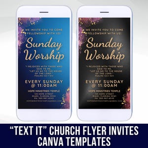 編集可能な教会招待チラシ：キリスト教イベント、ソーシャルメディア（Canvaテンプレート）