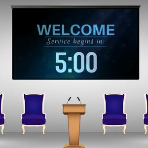 Church Countdown Timer Video: Worship Service Intro (digital Download ...