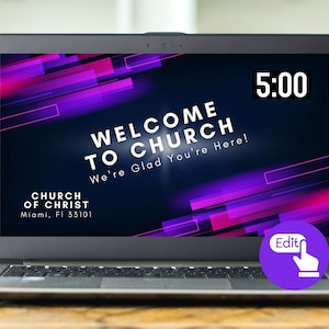 Editable Countdown Intro For Church Services With Music, Facebook, Zoom, YouTube, Online Timer For Church Event, Church Worship Template