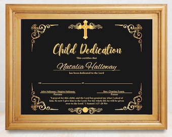 Certificado de Dedicación Infantil: Plantilla de Premio Religioso (Plantilla de Canva)