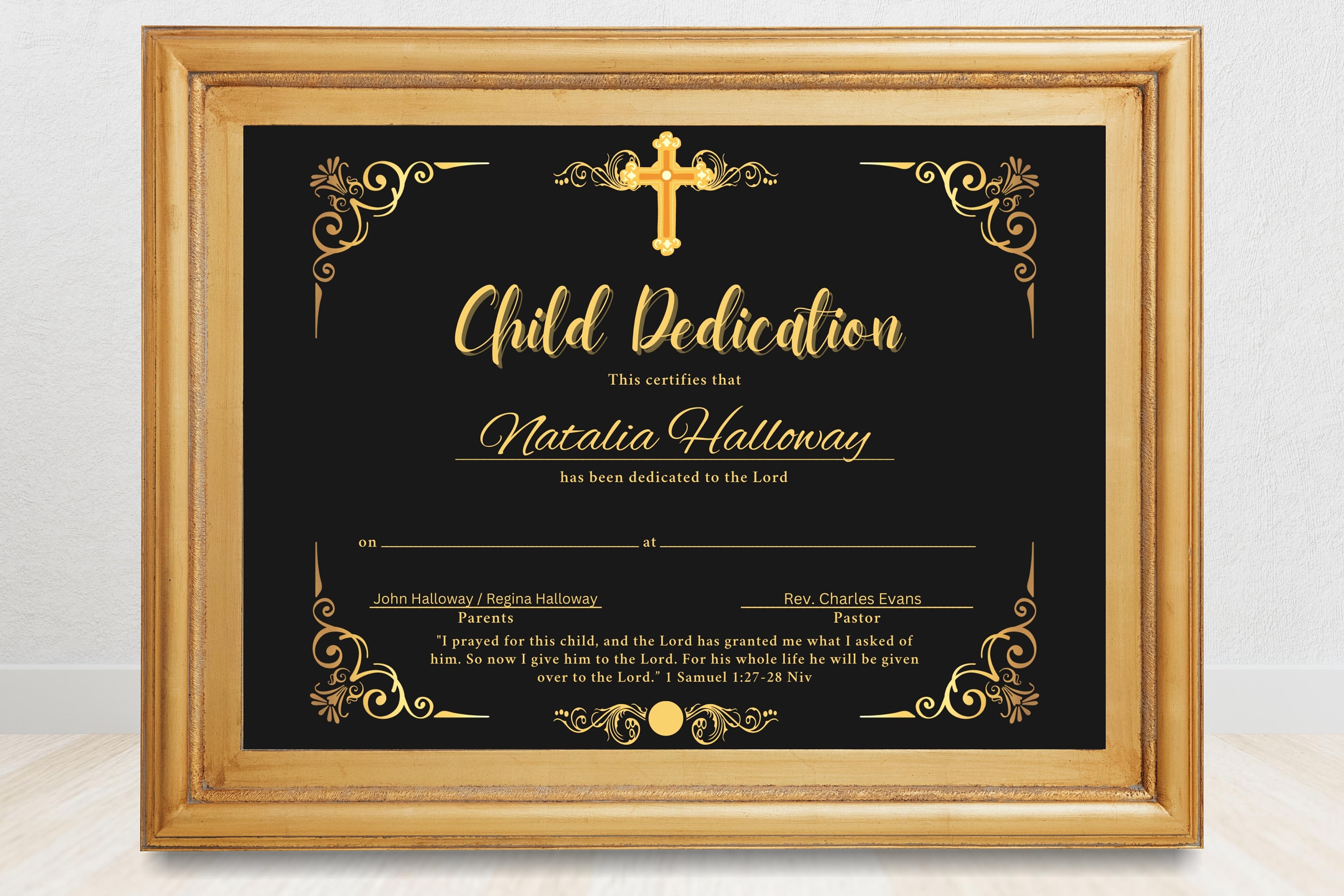 Child Dedication Certificate: Religious Award Template (canva Template ...