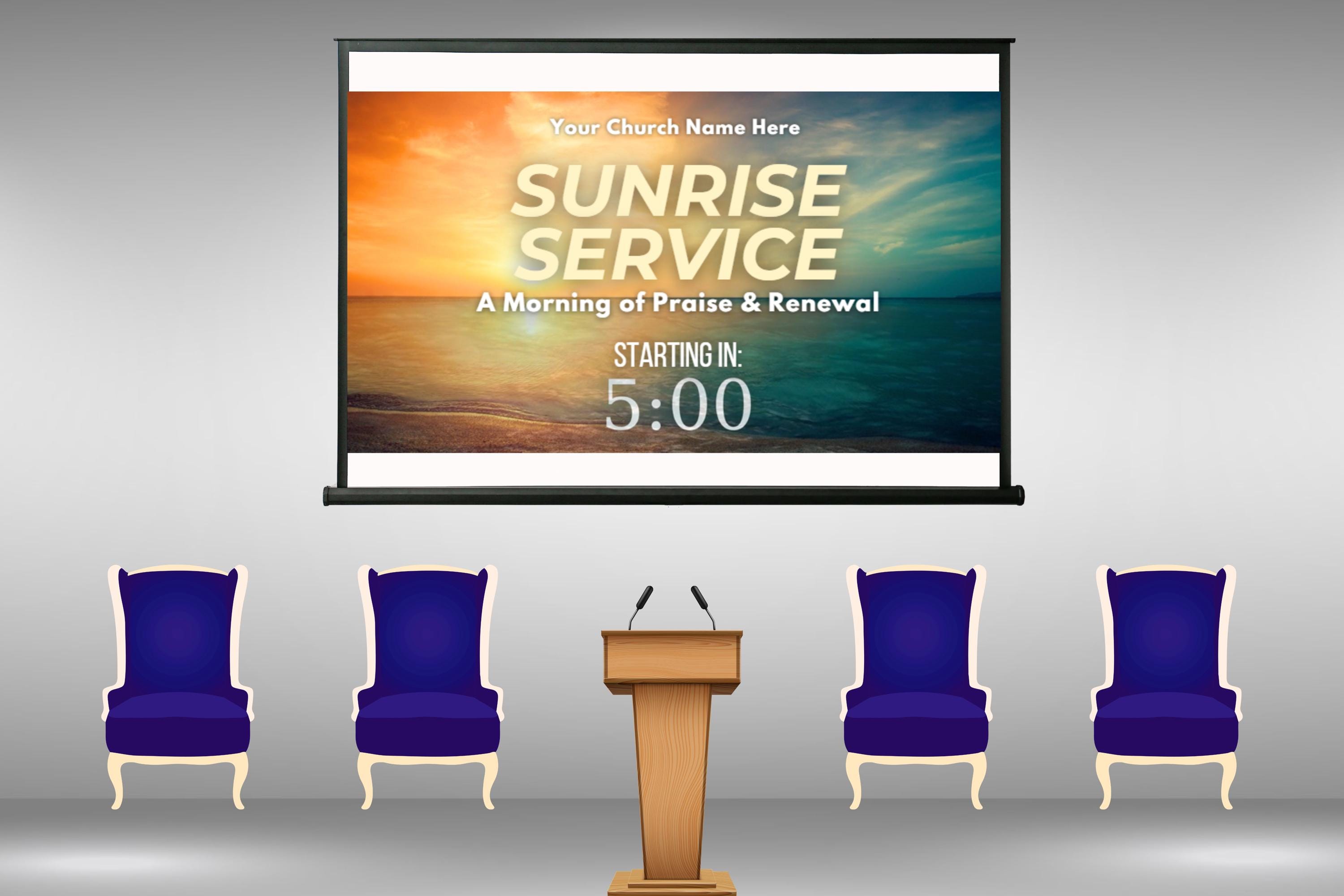 Church First Timer Pack Sample Sunrise Church Service Countdown Timer: Water Motion Video (editable in ...