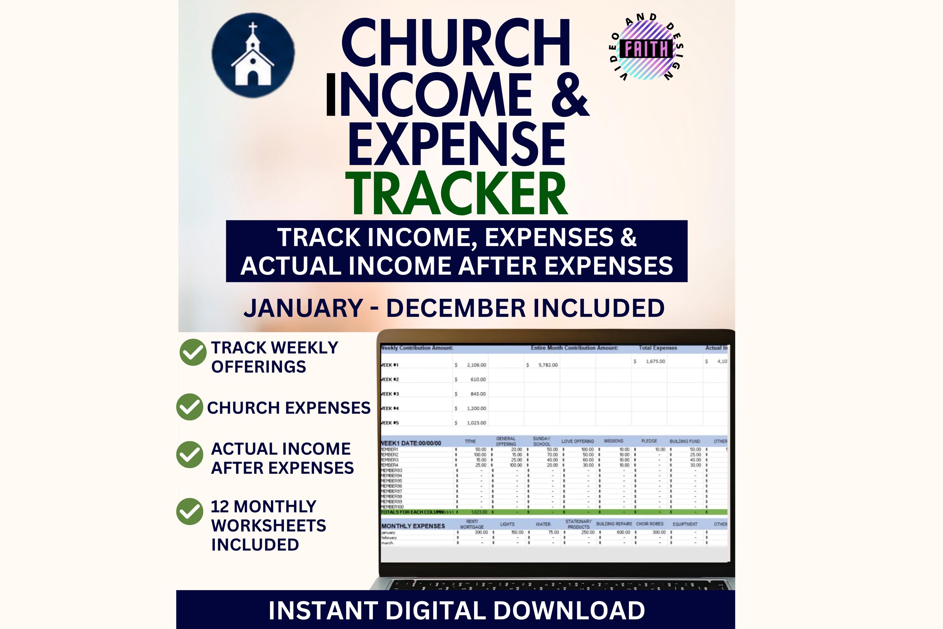 Church Income, Expense & Contribution Tracker (digital Download) - Etsy