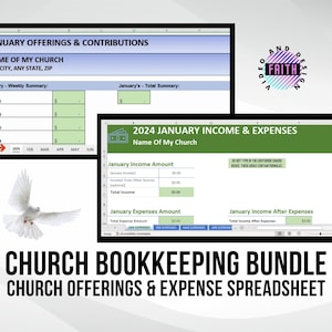 Ultimate Church Bookkeeping & Expense Excel Spreadsheet Bundle | Editable Church Financial Management Tracker - Customizable and Automated