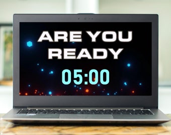 Countdown Clock, Are You Ready Online Timer For Livestreams, Facebook Live, Zoom, YouTube, Motion Worship Timer For Christian Church Service