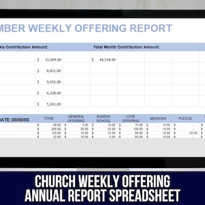 Śledzenie ofiar kościelnych: Szablon programu Excel dotyczący tygodniowych składek (do pobrania w wersji cyfrowej)