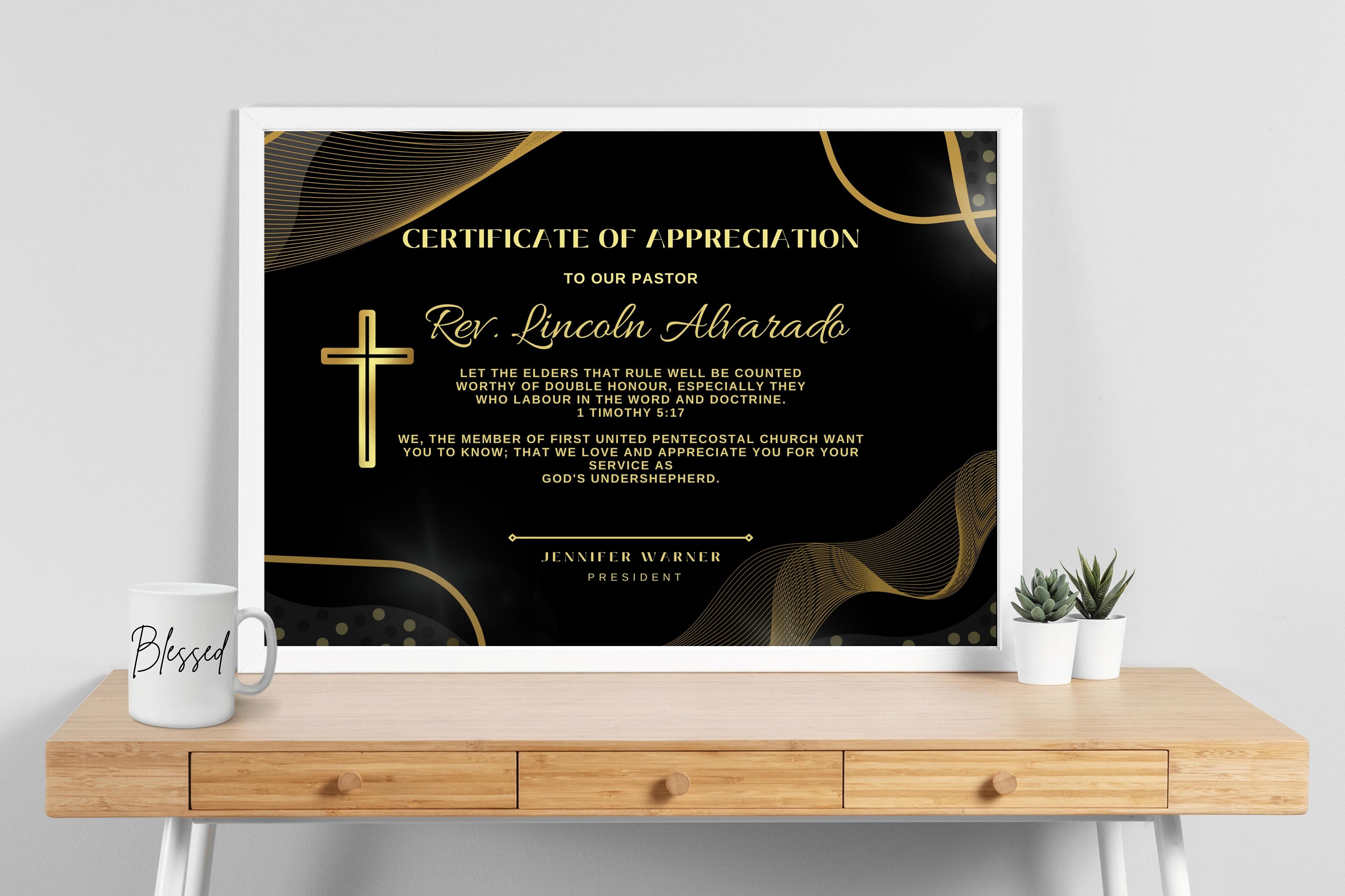 Elegant Church Appreciation Certificate Template (canva Editable) - Etsy