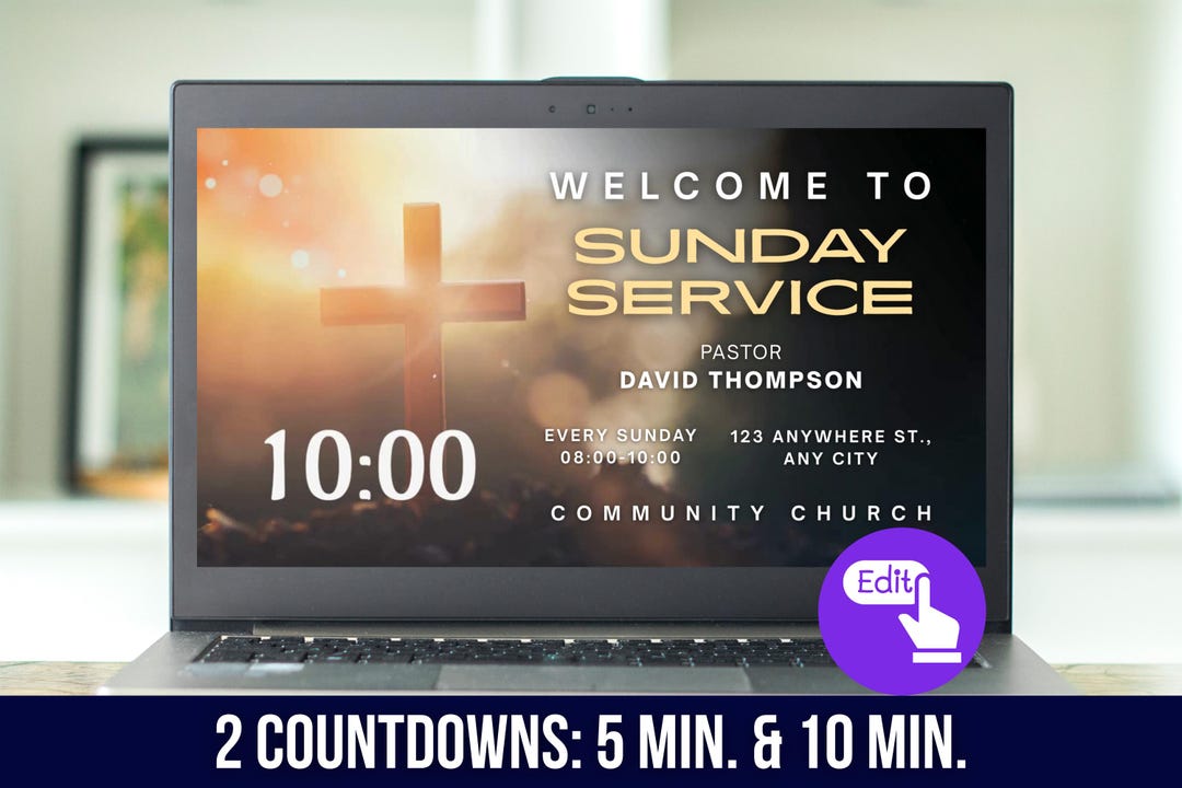 Church Countdown Video | Sunday Service Motion Graphic (editable Text ...