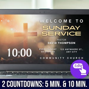 Church Countdown Video | Sunday Service Motion Graphic (Editable Text)