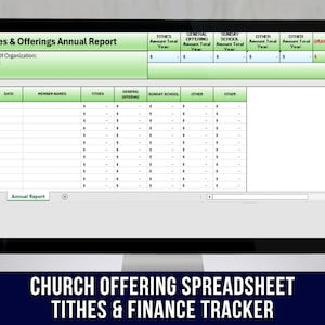 Church Tithes & Offerings Tracker Spreadsheet | Simple Excel Contribution Log for Small Churches (Digital Download)