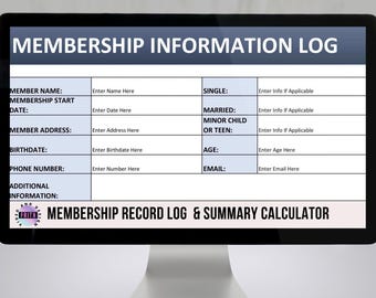 Church Membership Information and Congregation Tracker, Online Church Record Log Book and Calculator