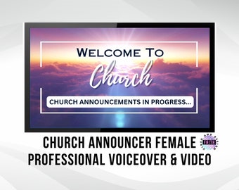 Custom Professional Female AI Church Announcement Voiceover with Video | up to 150-Word Custom Script