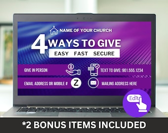 Gráfico animado editable de ofrendas de la iglesia: Guía de donaciones en bucle (descarga digital)