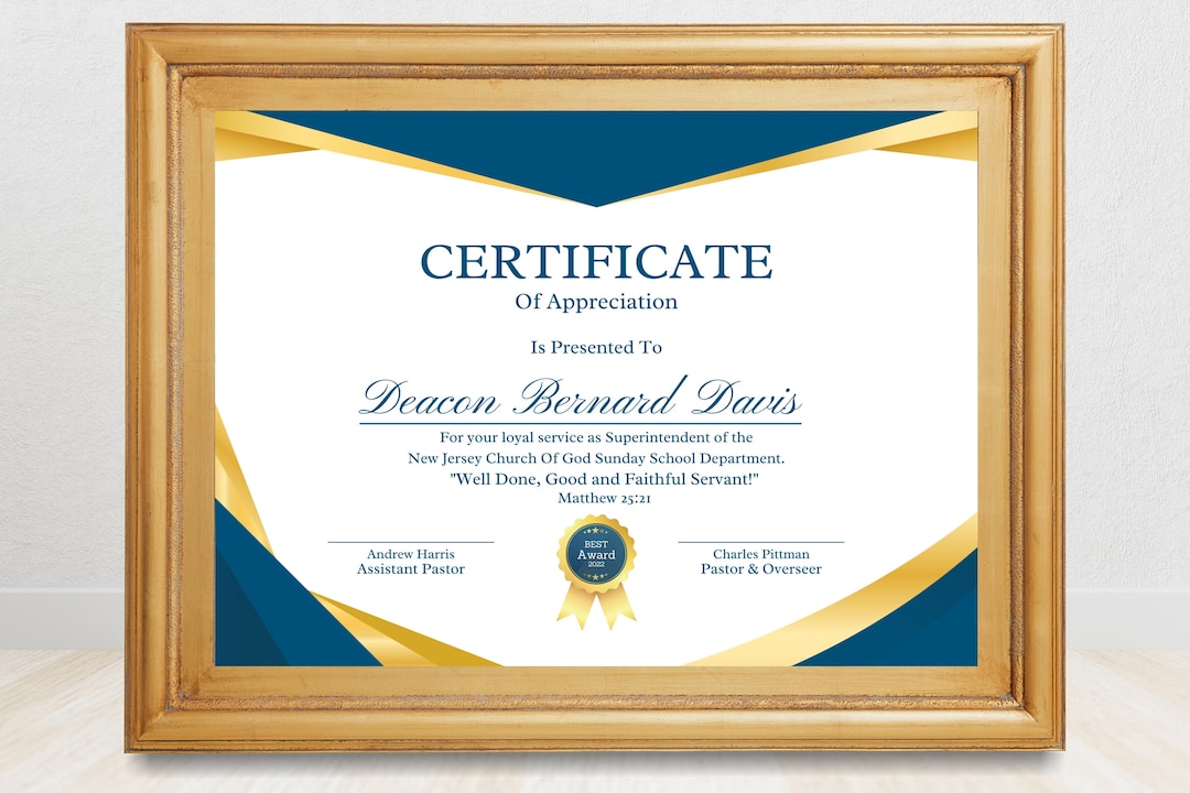 Editable Appreciation Certificate Template, Presentation Certificate of