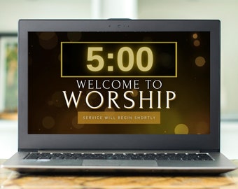 Welcome To Worship, Countdown Online Timer For Livestreams, Facebook Live, Zoom, YouTube, Countdown Clock For Christian Church Services