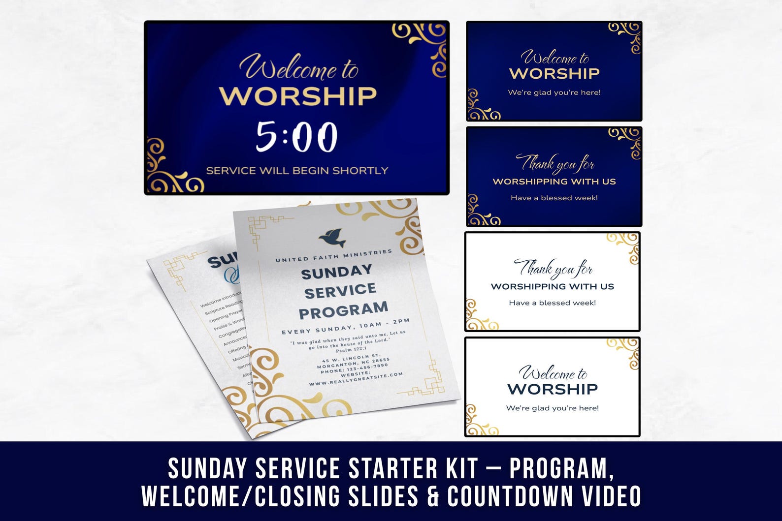 Program Welcome 4 Sunday Service Starter Kit – Program, Welcome Slides & Countdown Video ...