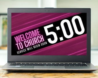 5 Minutes Welcome To Church Countdown Timer For Livestreams, Facebook Live, Zoom, YouTube Intro, Countdown Video, Christian Worship Service