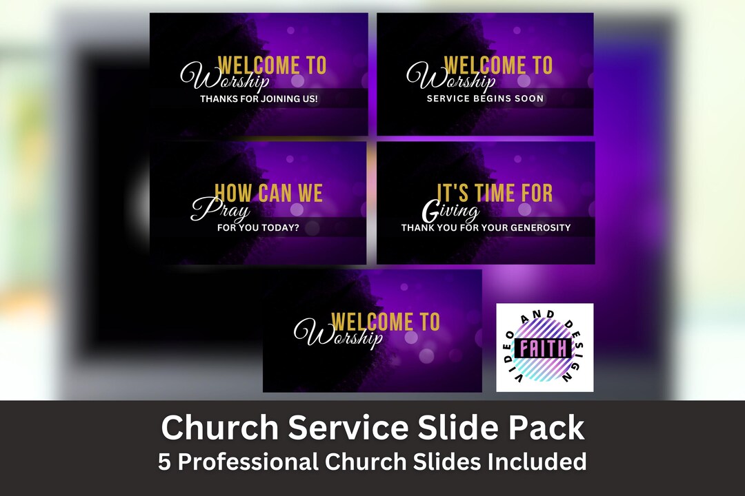 Church Service Slides Pack | Welcome, Offering, Prayer, Service Begins ...