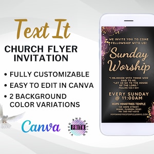Editable Church Invitation Flyer: Christian Event, Social Media (Canva Template)