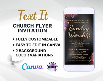 Editable Church Invitation Flyer: Christian Event, Social Media (Canva Template)